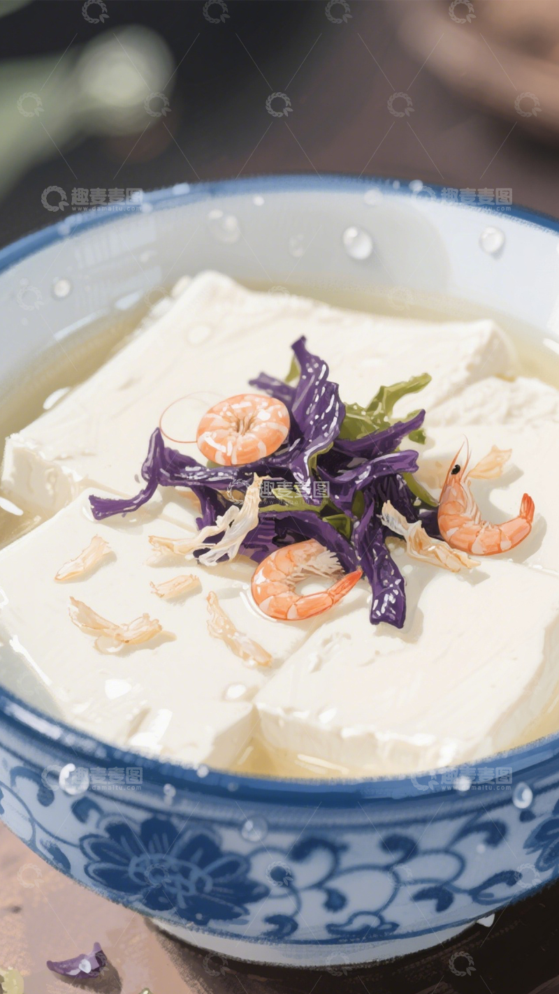 高清大图下载【趣麦麦图】手绘海鲜豆腐汤4