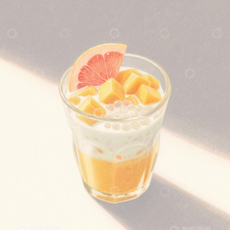 高清大图下载【趣麦麦图】手绘水果奶茶1