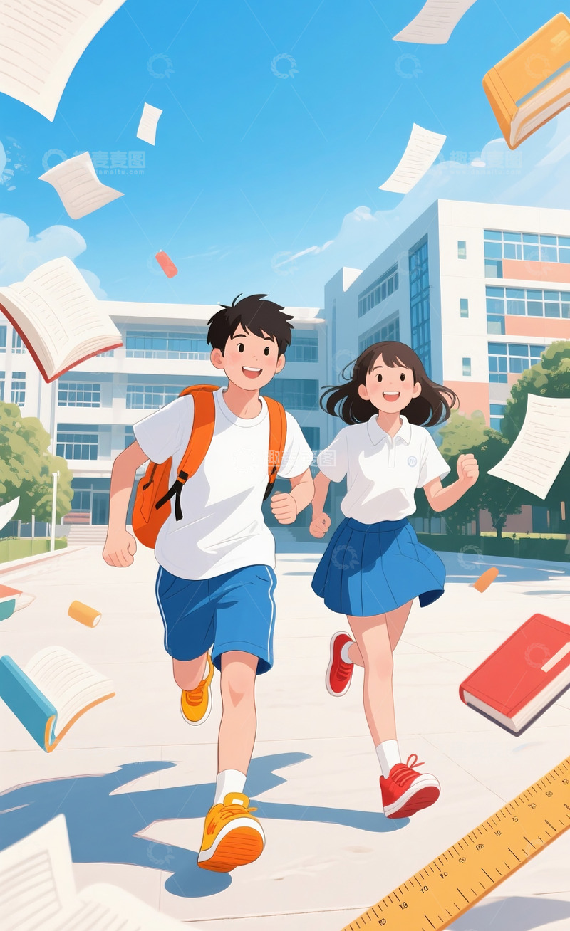 高清大图下载【趣麦麦图】开学季插画2