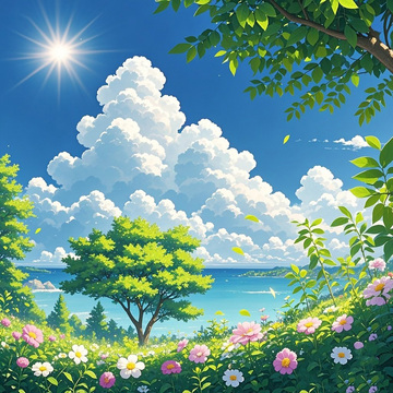 夏日 背景晴空万里