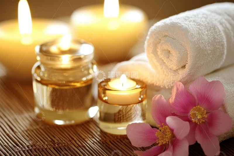 高清大图下载【趣麦麦图】水疗SPA蜡烛精油