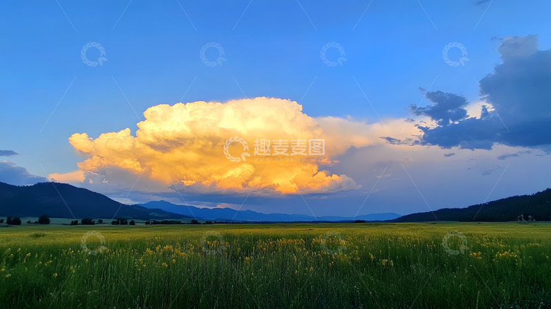 高清大图下载【趣麦麦图】夏日野外天空卷积云