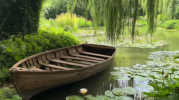 夏天的荷塘与小木船1