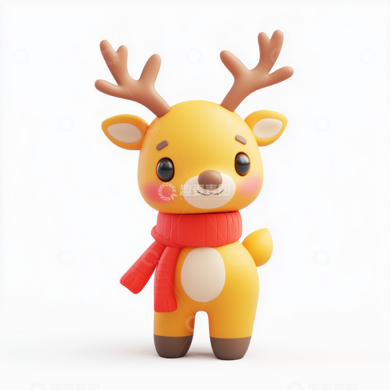 高清大图下载【趣麦麦图】带着围巾的卡通驯鹿AI插画摄影照片高清图带着围巾的卡通驯鹿AI插画摄影照片高清图带着围巾的卡通驯鹿AI插画摄影照片高清图