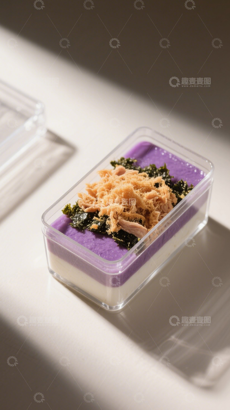 高清大图下载【趣麦麦图】紫薯肉松甜品盒3