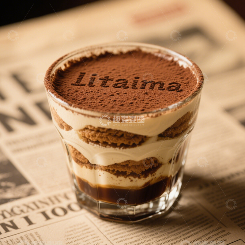 高清大图下载【趣麦麦图】咖啡提拉米苏杯1