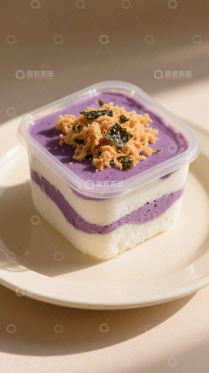 高清大图下载【趣麦麦图】紫薯肉松甜品盒2