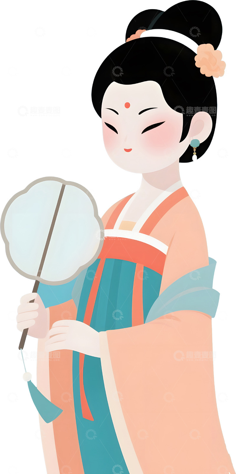 高清大图下载【趣麦麦图】唐代古风仕女卡通人物55