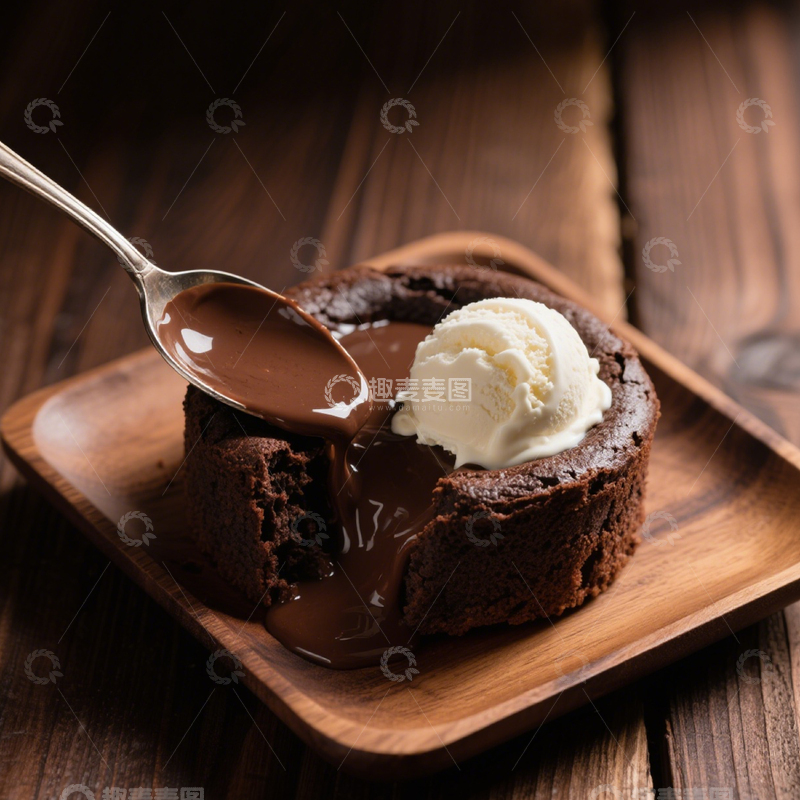 高清大图下载【趣麦麦图】巧克力熔岩蛋糕4
