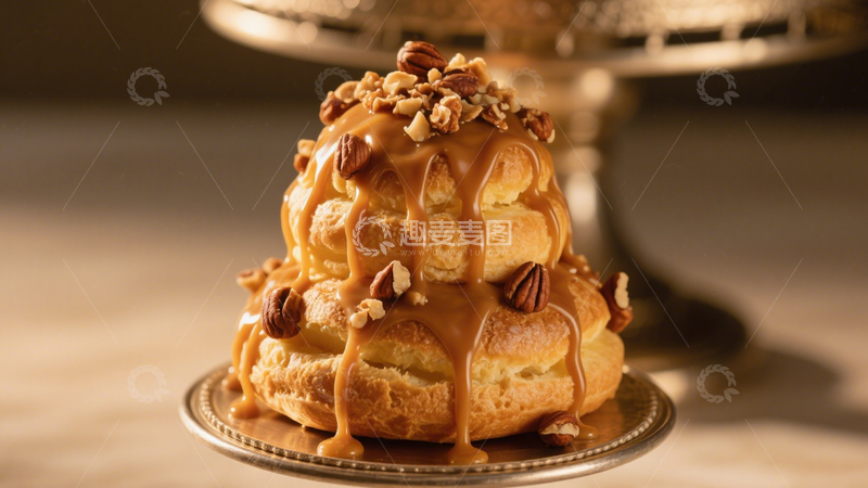 高清大图下载【趣麦麦图】坚果焦糖泡芙1