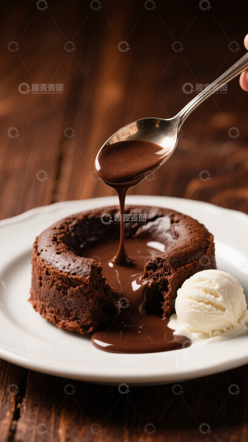 高清大图下载【趣麦麦图】巧克力熔岩蛋糕3