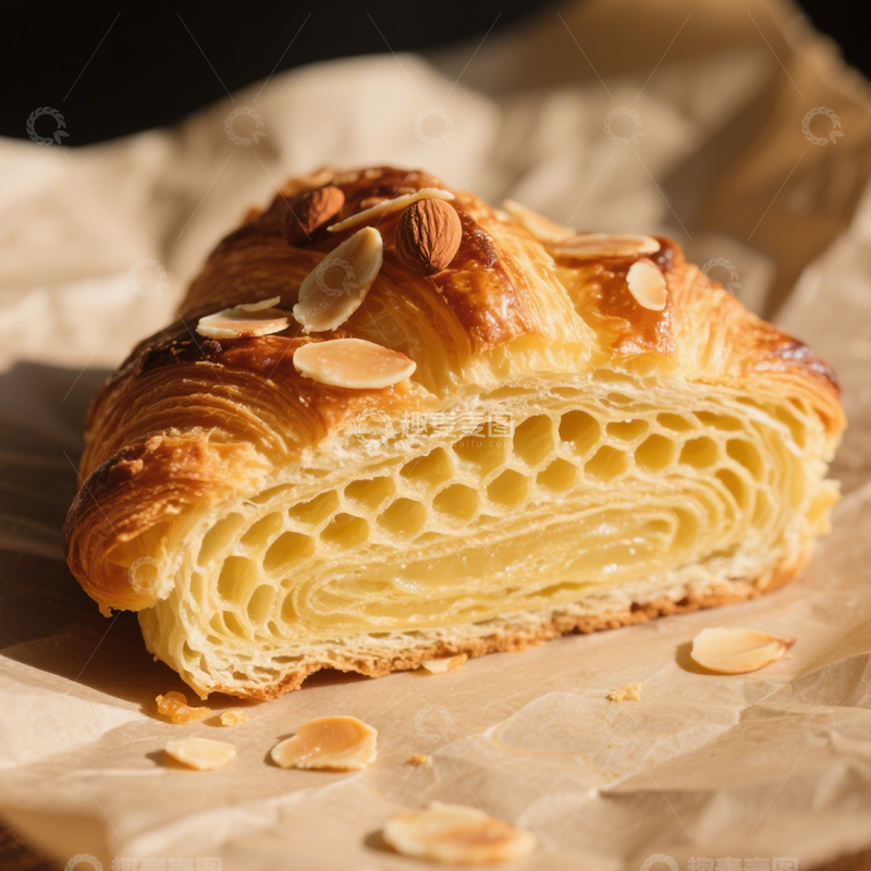 高清大图下载【趣麦麦图】杏仁可颂烘焙美食4