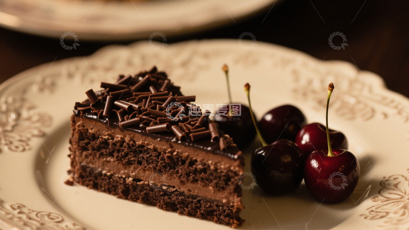 高清大图下载【趣麦麦图】樱桃巧克力蛋糕1