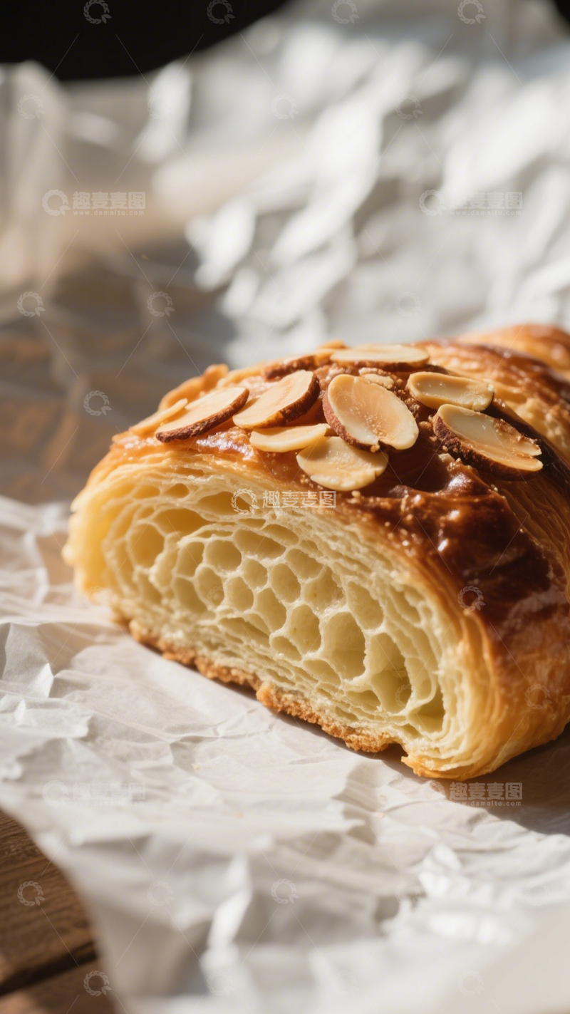 高清大图下载【趣麦麦图】杏仁可颂烘焙美食3