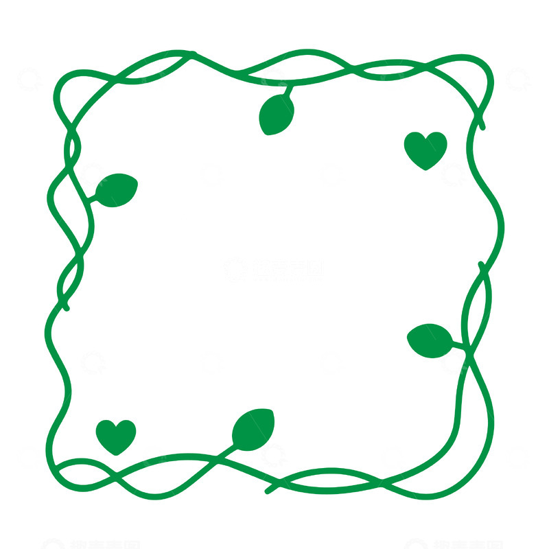 清新植物藤蔓绿色边框