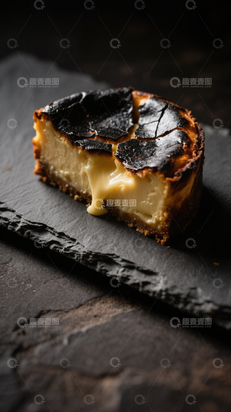 高清大图下载【趣麦麦图】焦香巴斯克芝士蛋糕3