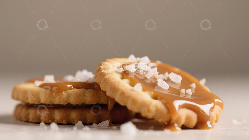 高清大图下载【趣麦麦图】焦糖夹心饼干1