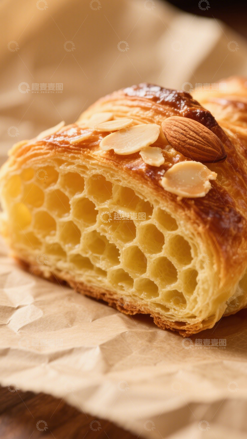 高清大图下载【趣麦麦图】杏仁可颂烘焙美食2