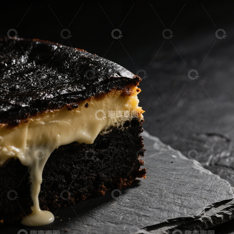 高清大图下载【趣麦麦图】焦香巴斯克芝士蛋糕4