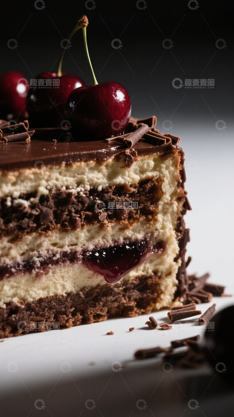 高清大图下载【趣麦麦图】樱桃巧克力蛋糕2