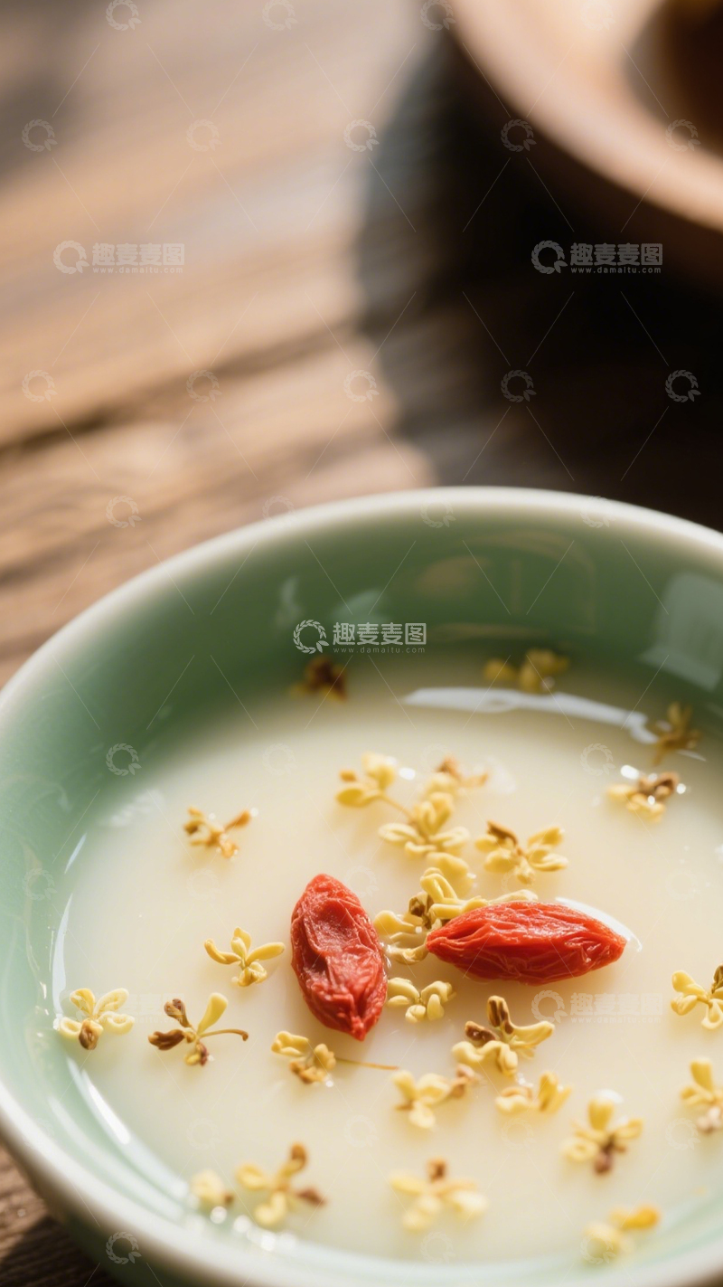 高清大图下载【趣麦麦图】中式桂花枸杞甜品3