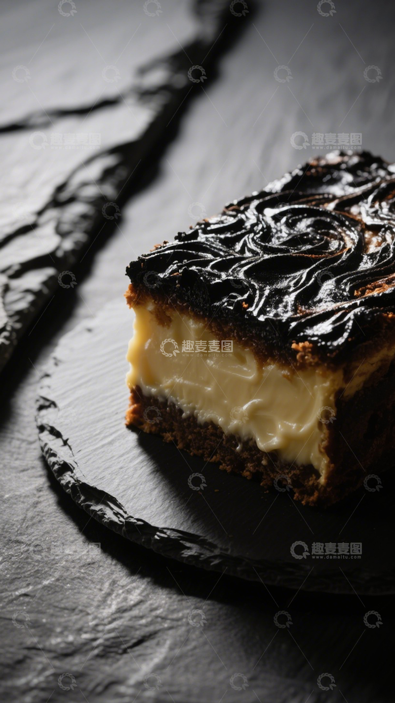 高清大图下载【趣麦麦图】焦香巴斯克芝士蛋糕2