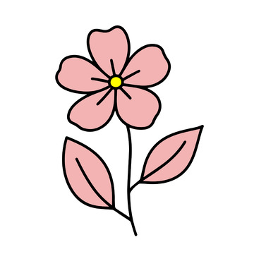 粉色花朵简笔画装饰