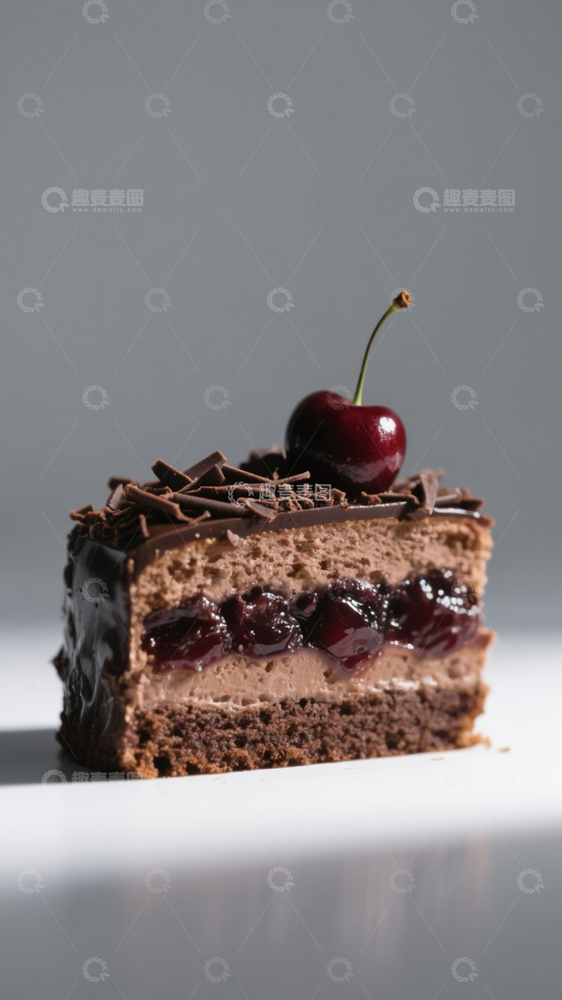 高清大图下载【趣麦麦图】樱桃巧克力蛋糕3