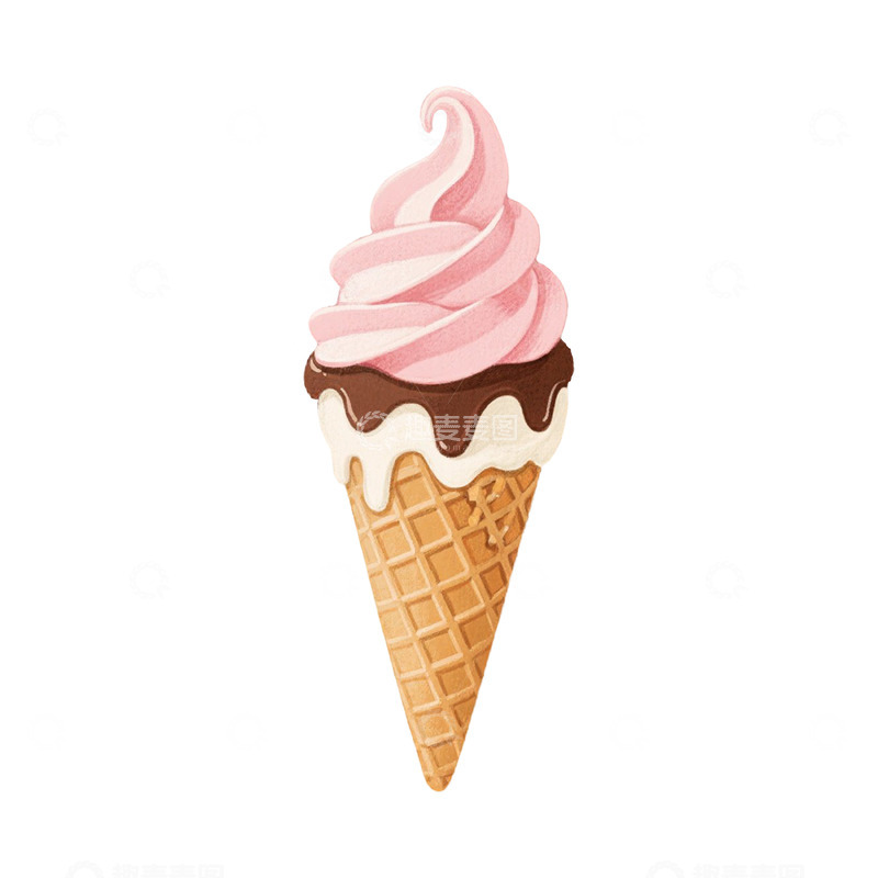 高清大图下载【趣麦麦图】手绘冰淇淋甜筒素材
