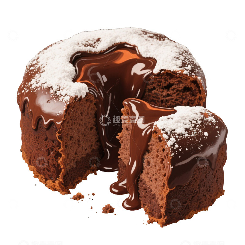 高清大图下载【趣麦麦图】爆浆巧克力蛋糕免扣素材