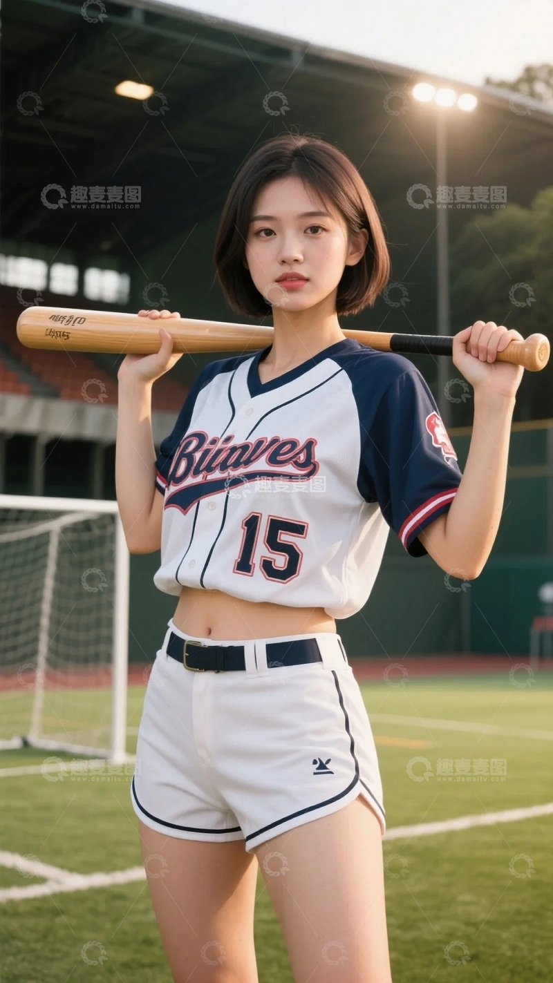 高清大图下载【趣麦麦图】棒球少女的青春飞扬