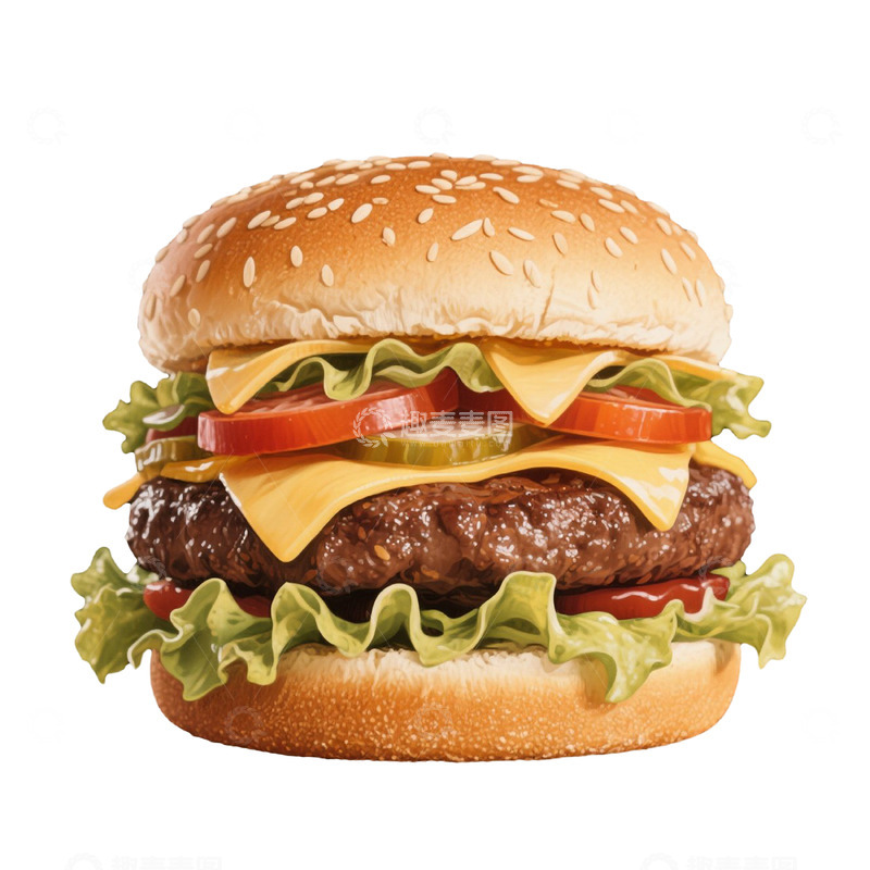 高清大图下载【趣麦麦图】牛肉汉堡免扣素材