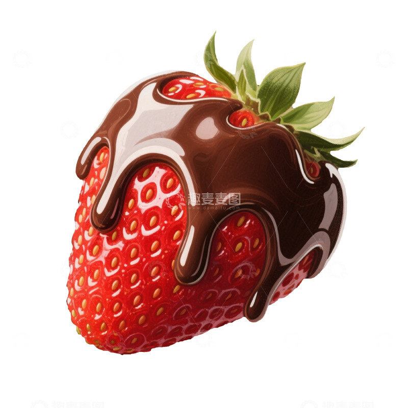 高清大图下载【趣麦麦图】巧克力草莓免扣素材