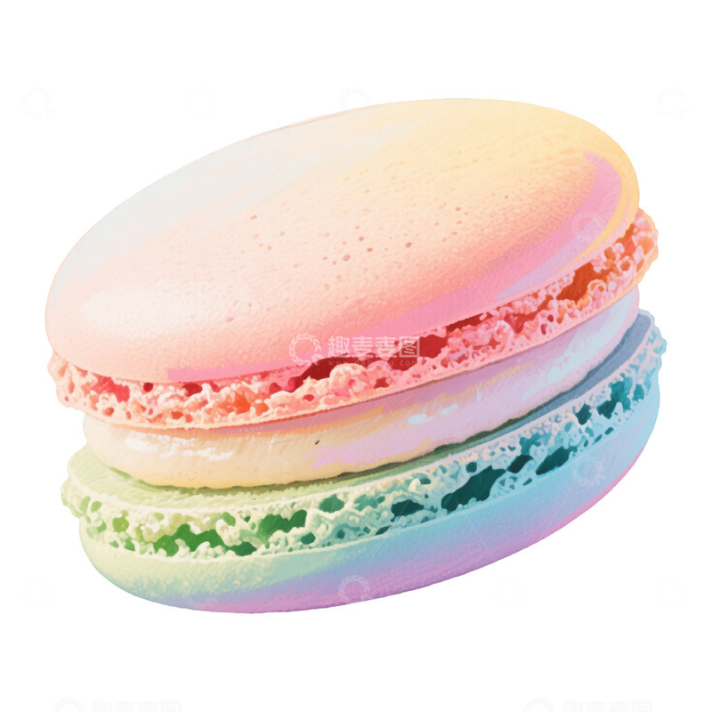 高清大图下载【趣麦麦图】彩虹马卡龙免扣素材