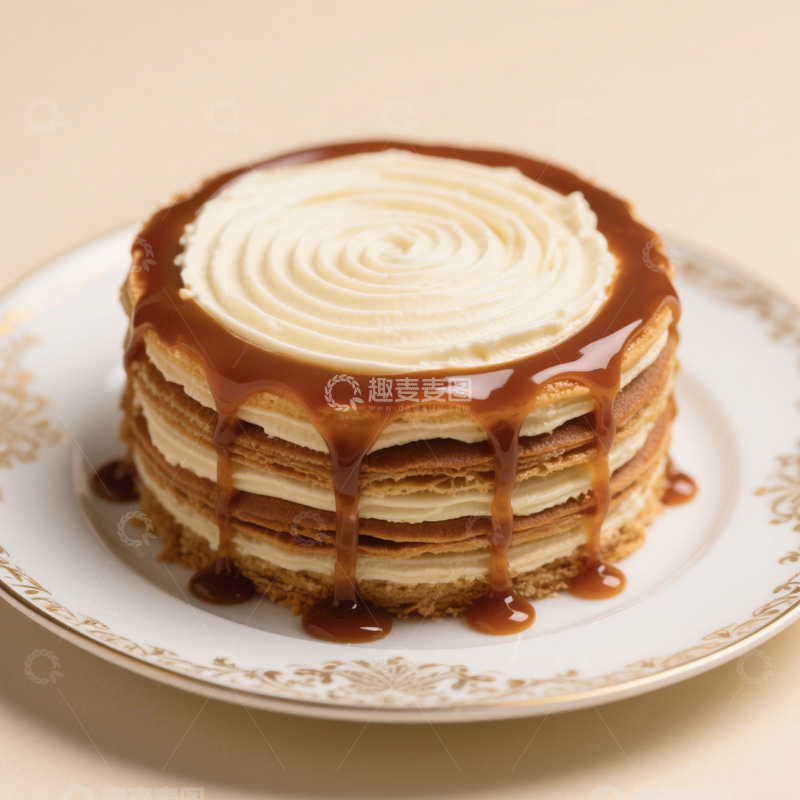 高清大图下载【趣麦麦图】焦糖多层蛋糕1