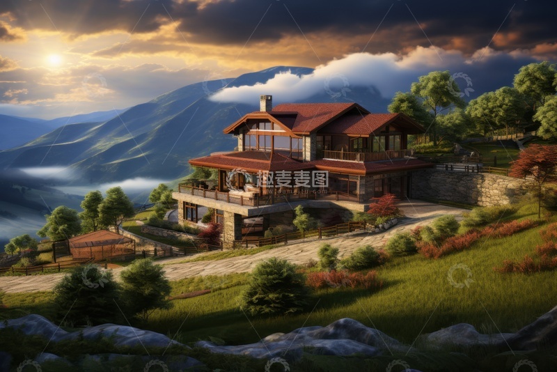 高清大图下载【趣麦麦图】户外的乡村度假屋