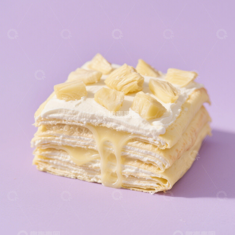 高清大图下载【趣麦麦图】榴莲千层蛋糕1