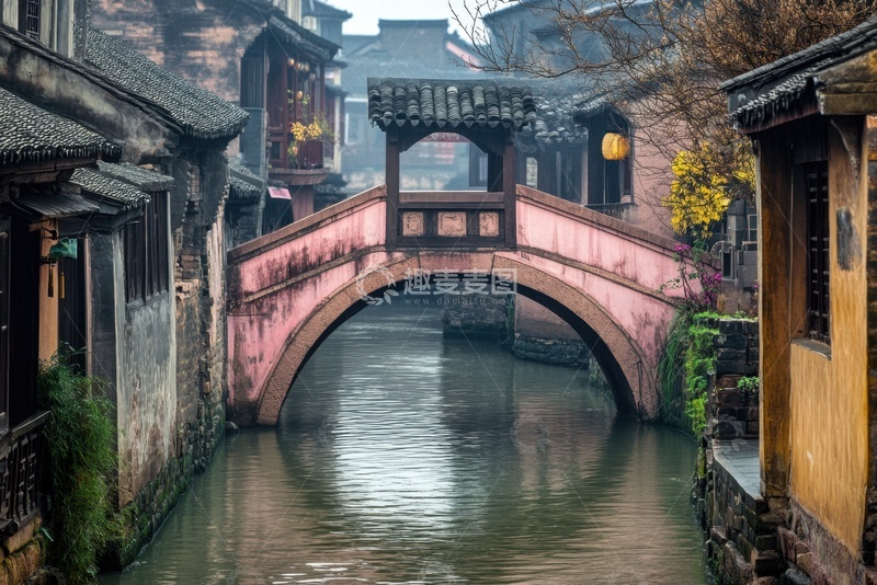 高清大图下载【趣麦麦图】江南水乡古镇拱桥建筑