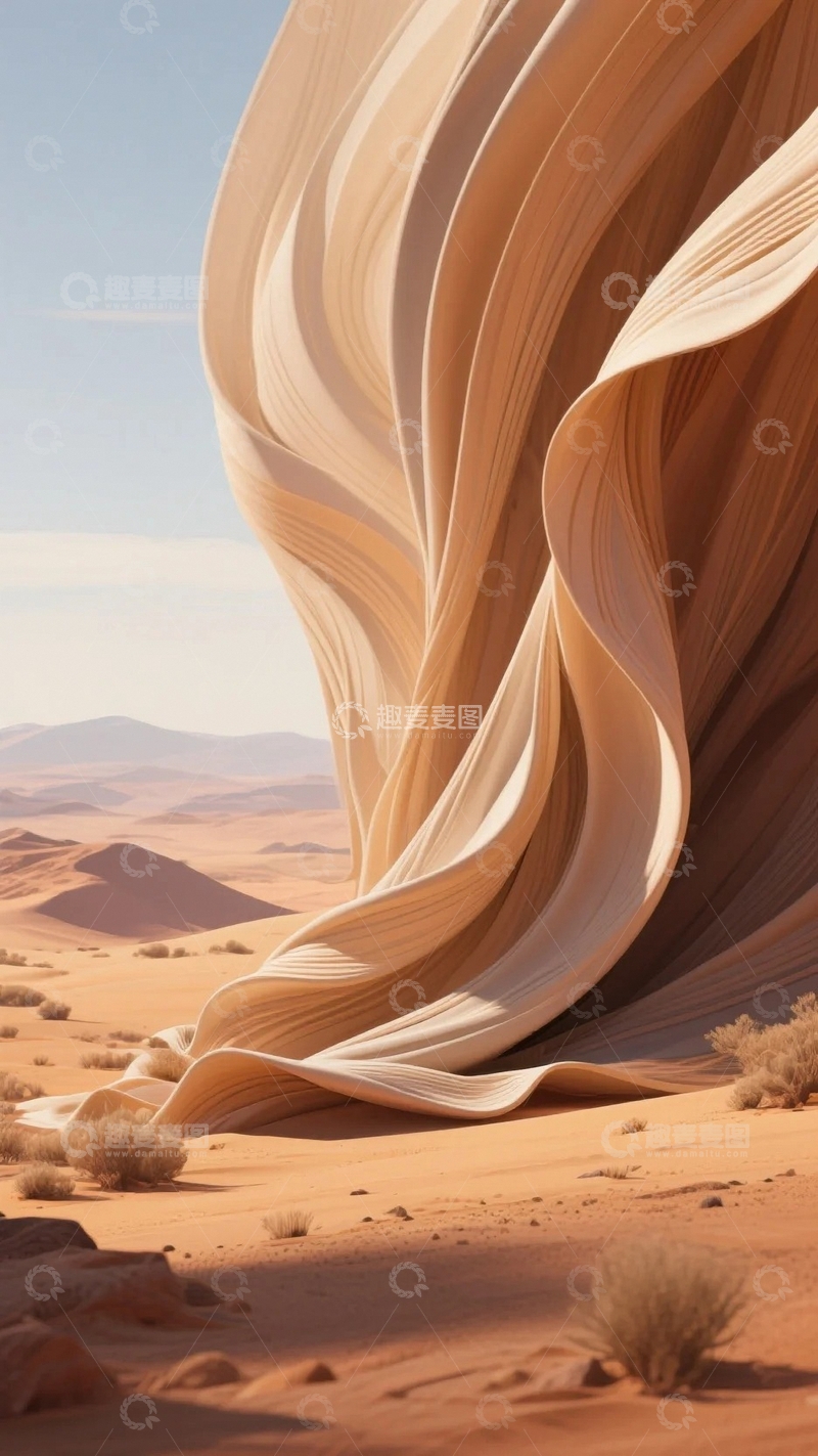 高清大图下载【趣麦麦图】沙漠中的丝绸2