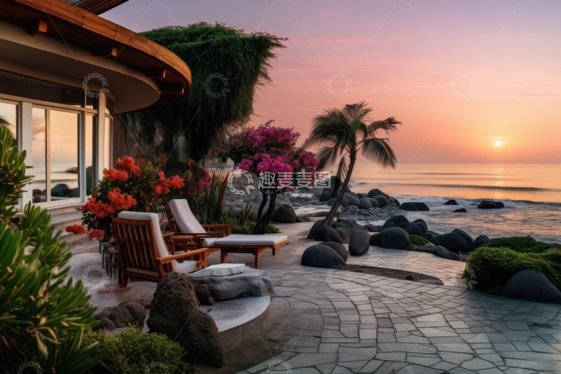 高清大图下载【趣麦麦图】海滨别墅建筑风景