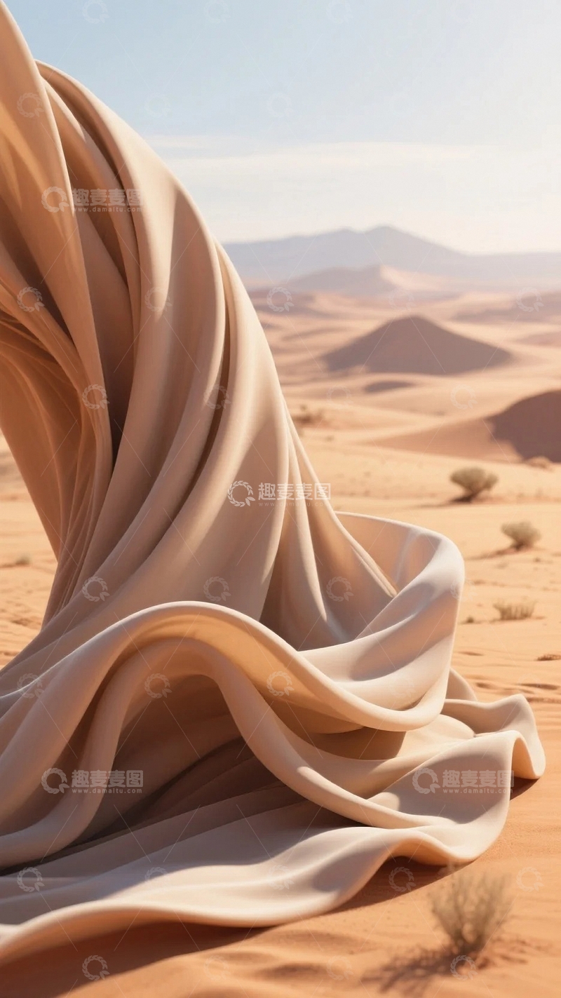 高清大图下载【趣麦麦图】沙漠中的丝绸