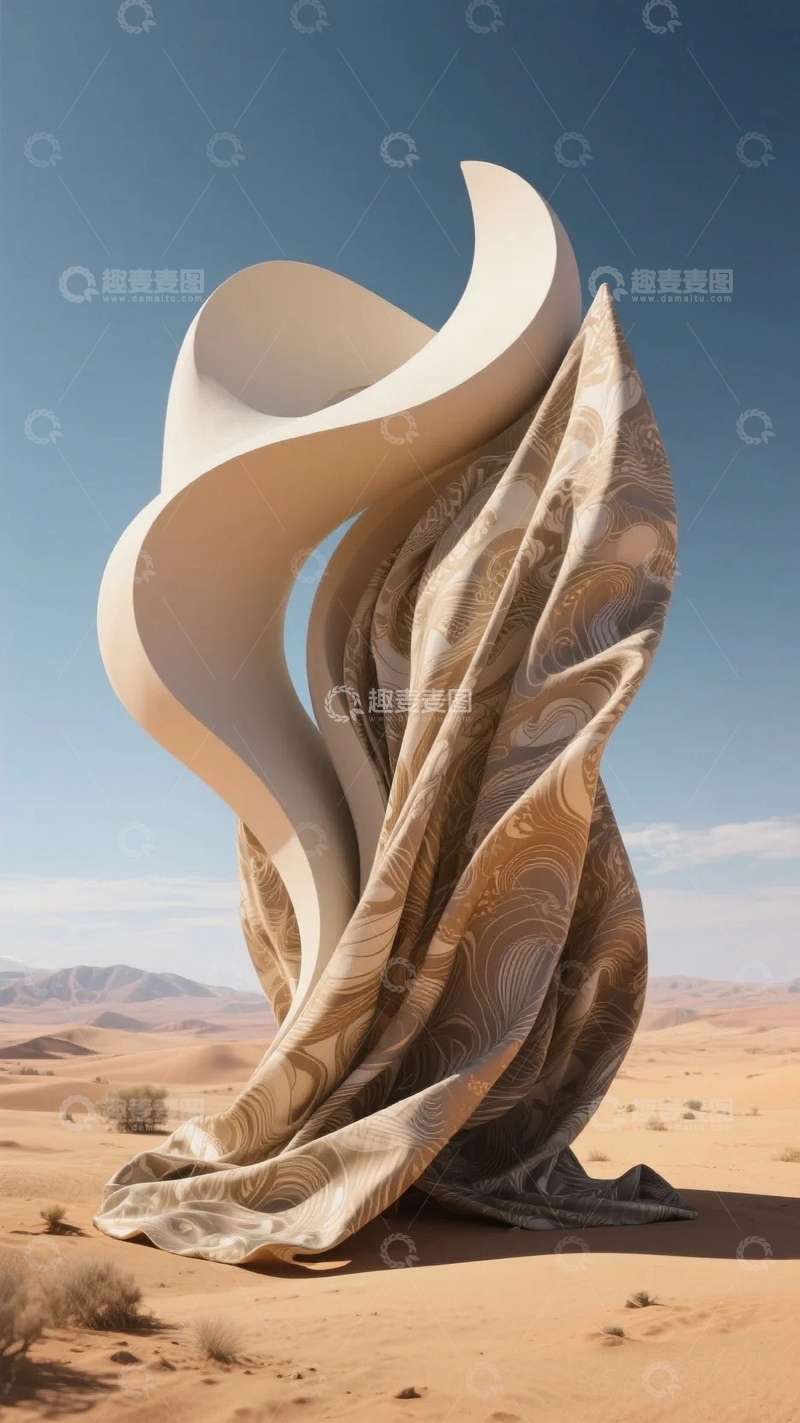 高清大图下载【趣麦麦图】沙漠中的丝绸1