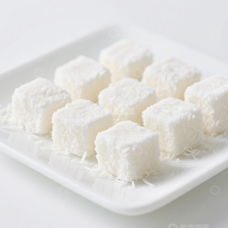 高清大图下载【趣麦麦图】椰蓉方糕甜品1