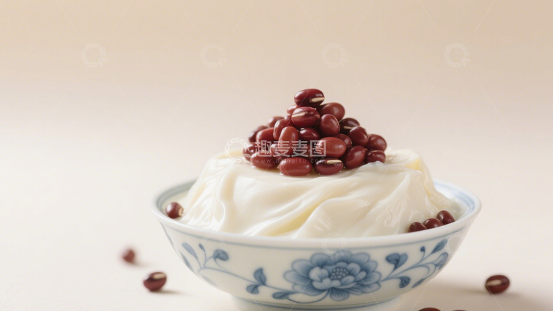 高清大图下载【趣麦麦图】传统健康红豆酸奶2