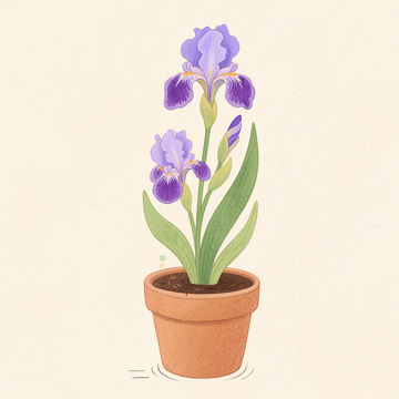 卡通水彩手绘鸢尾花素材1