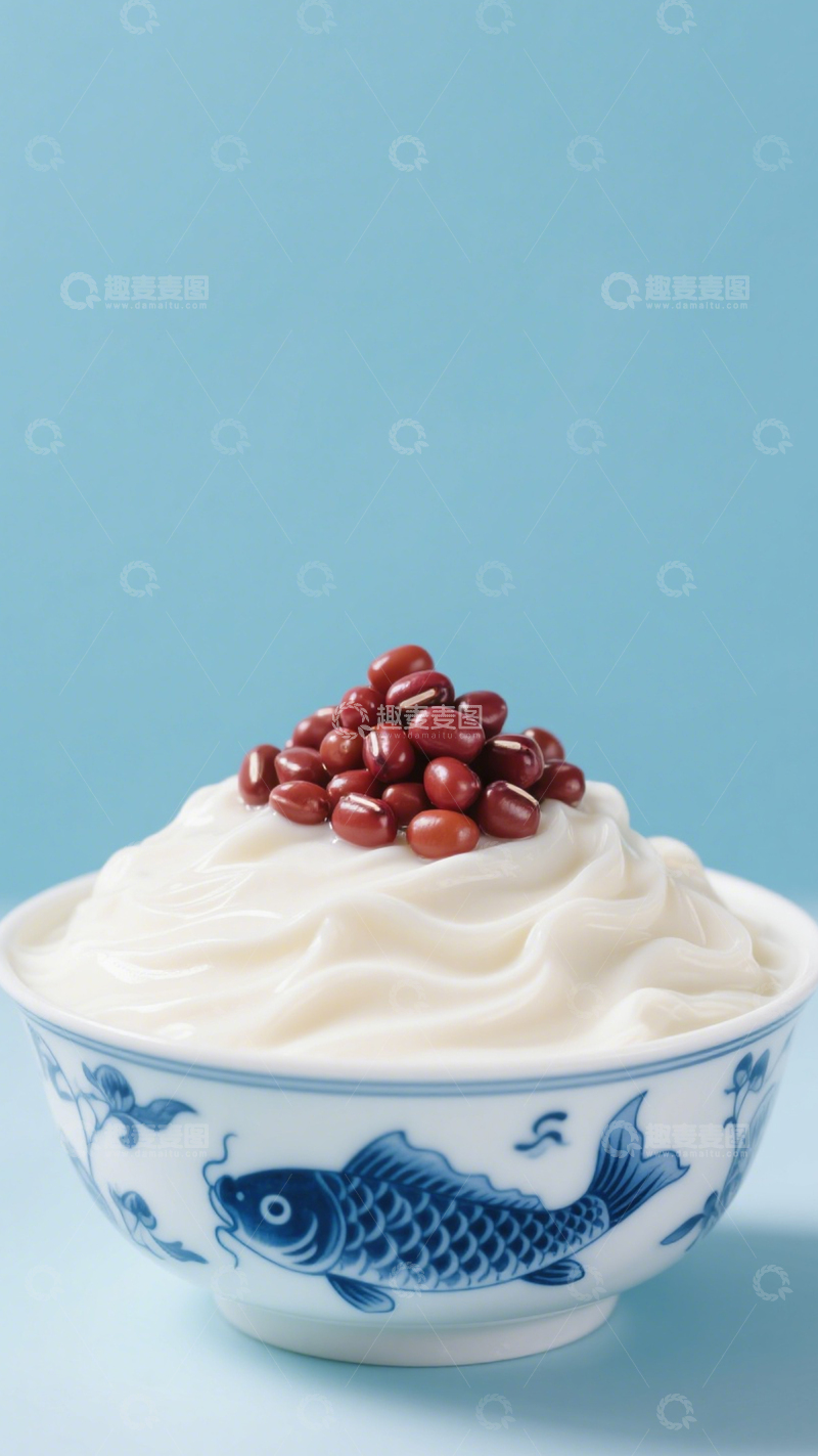 高清大图下载【趣麦麦图】传统健康红豆酸奶3