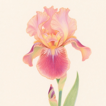 卡通水彩手绘鸢尾花素材