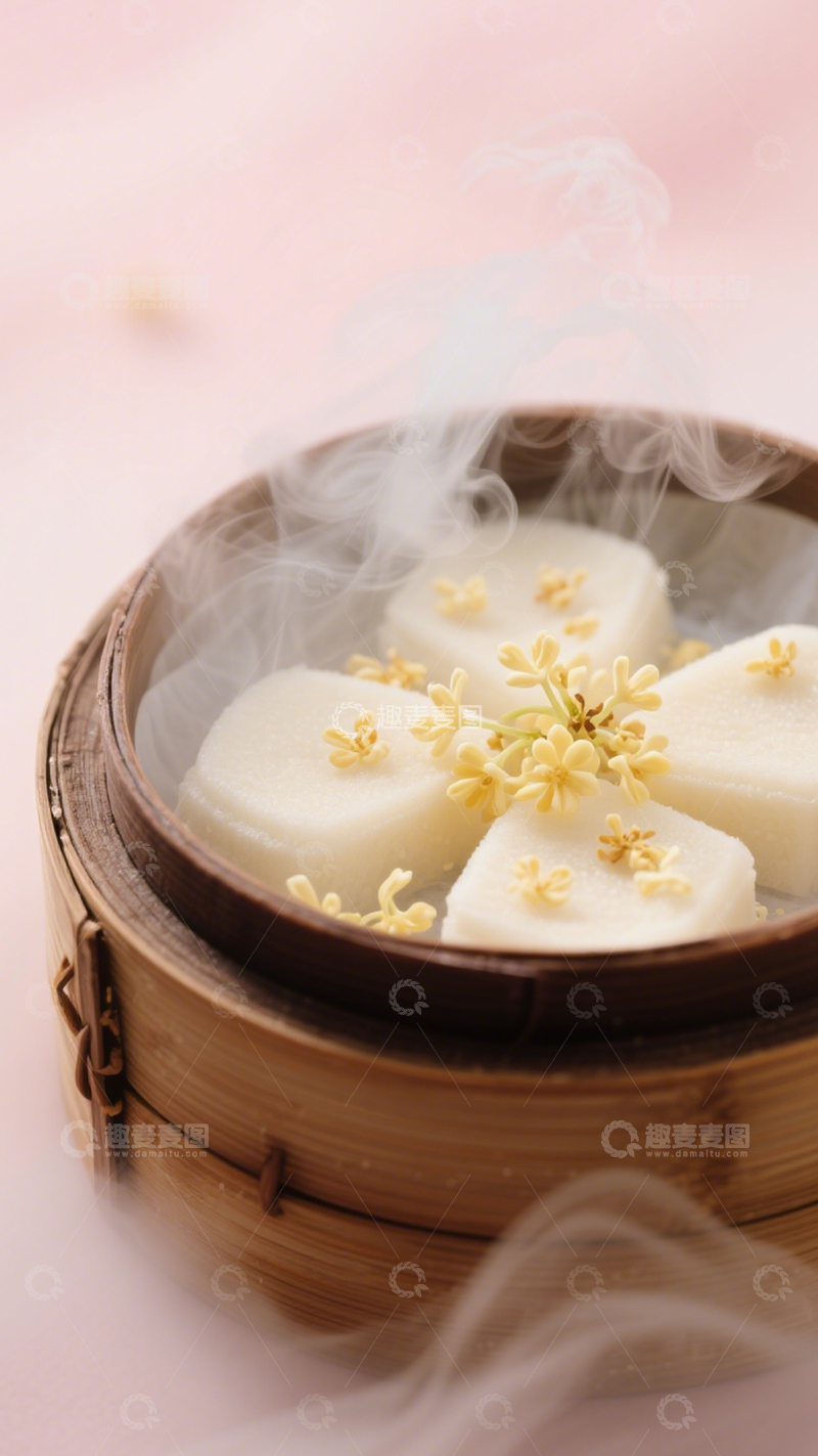 高清大图下载【趣麦麦图】中式桂花糕蒸笼3