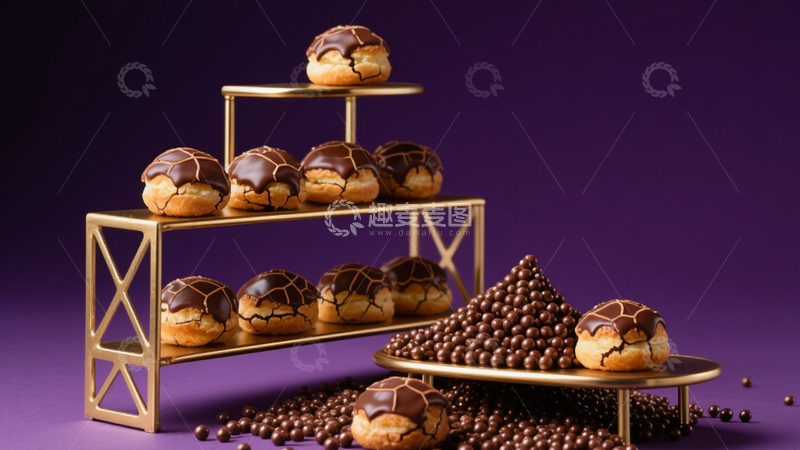 高清大图下载【趣麦麦图】紫色系巧克力泡芙2