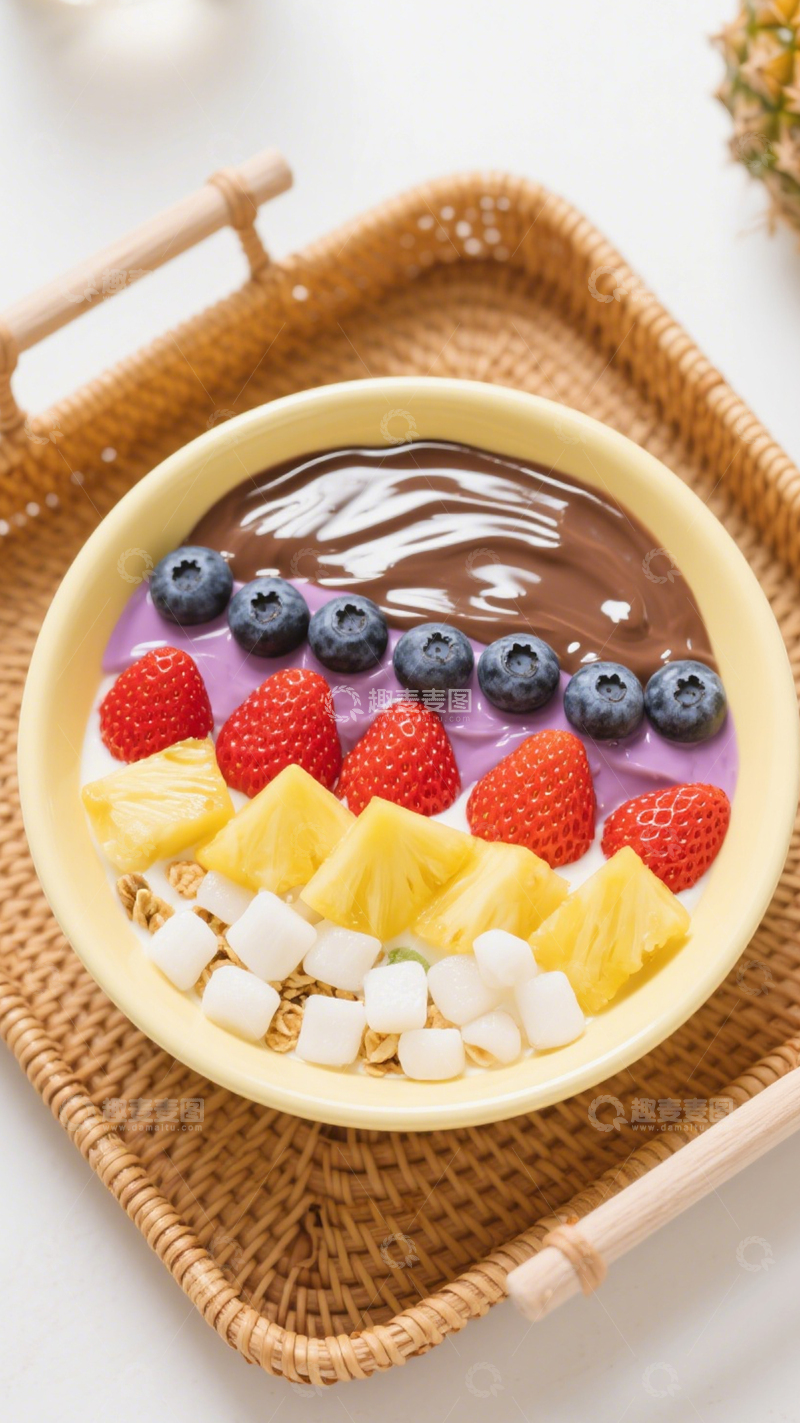 高清大图下载【趣麦麦图】健康水果酸奶碗3